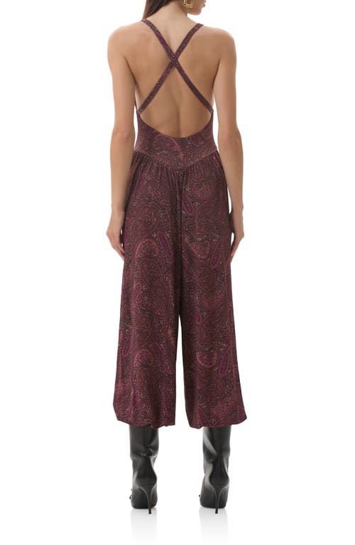 Afrm Bogart Sleeveless Wide Leg Jumpsuit In Burgundy