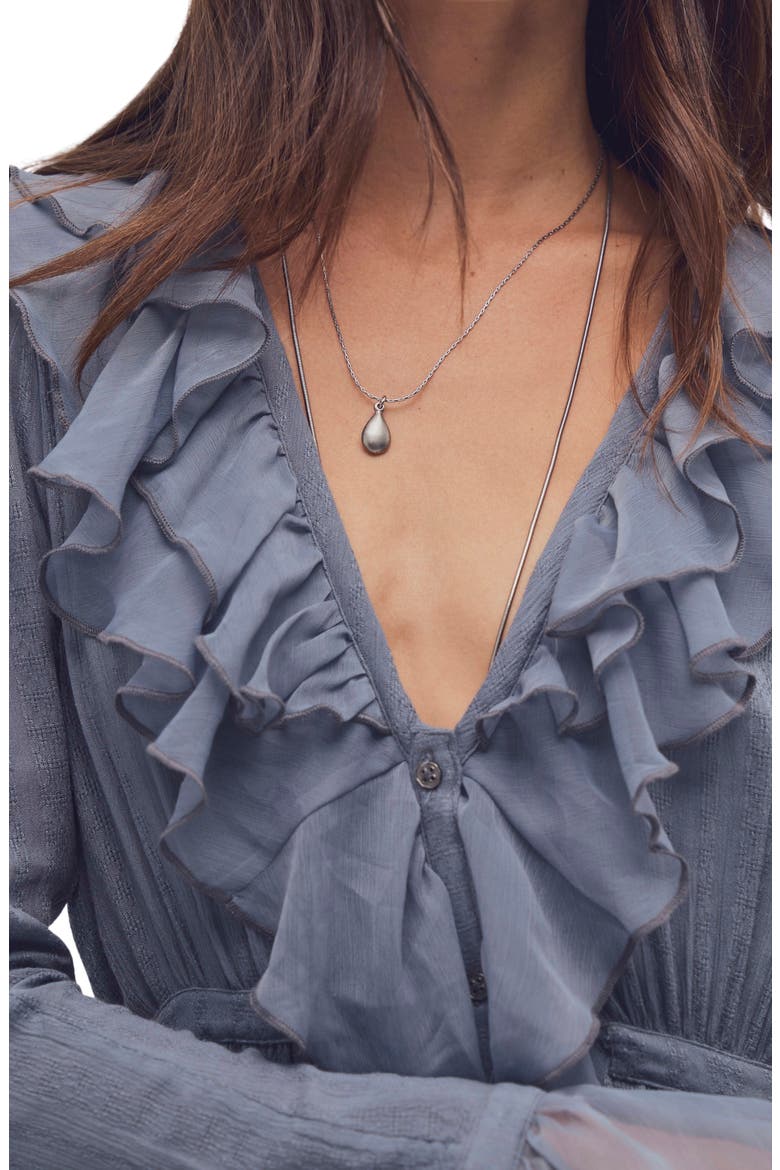 Isla Ruffle Long Sleeve Midi Dress, Alternate, color, STONE VALLEY