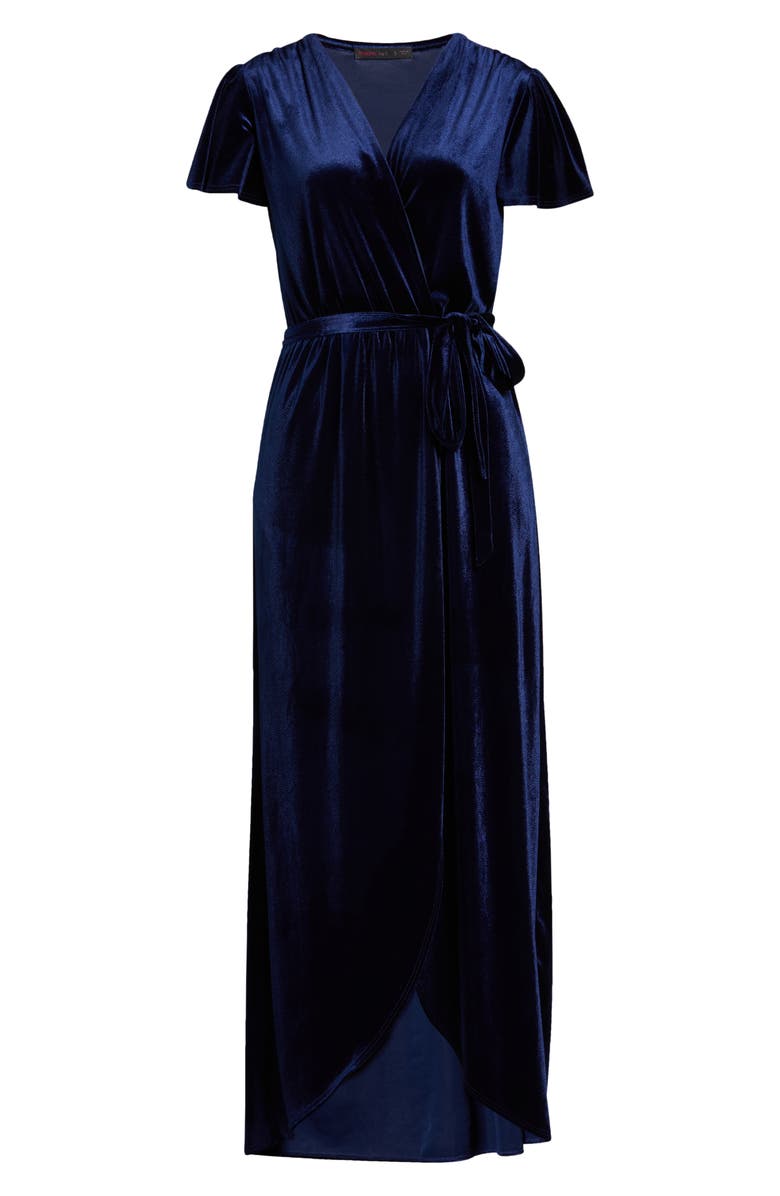 Fraiche by J Velvet Wrap Front Maxi Dress, Alternate, color, 