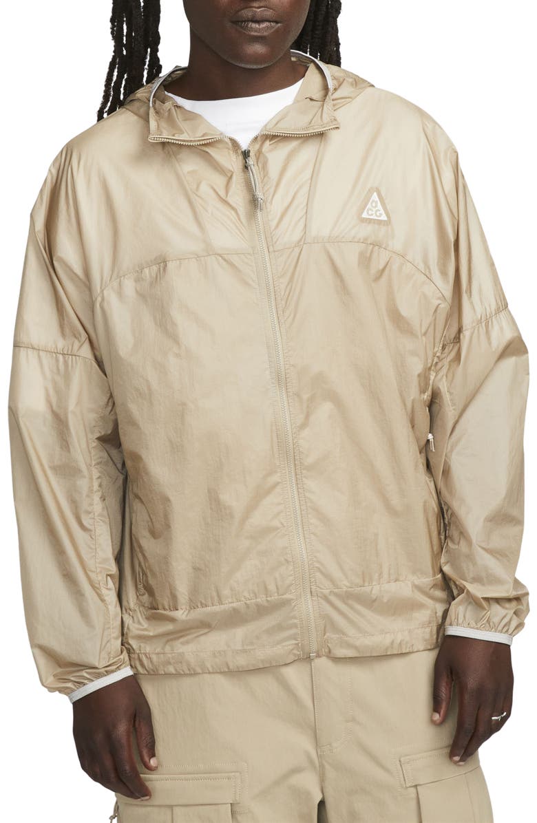 Nike ACG Cinder Cone Water Repellent Nylon Hooded Jacket, Main, color, 
