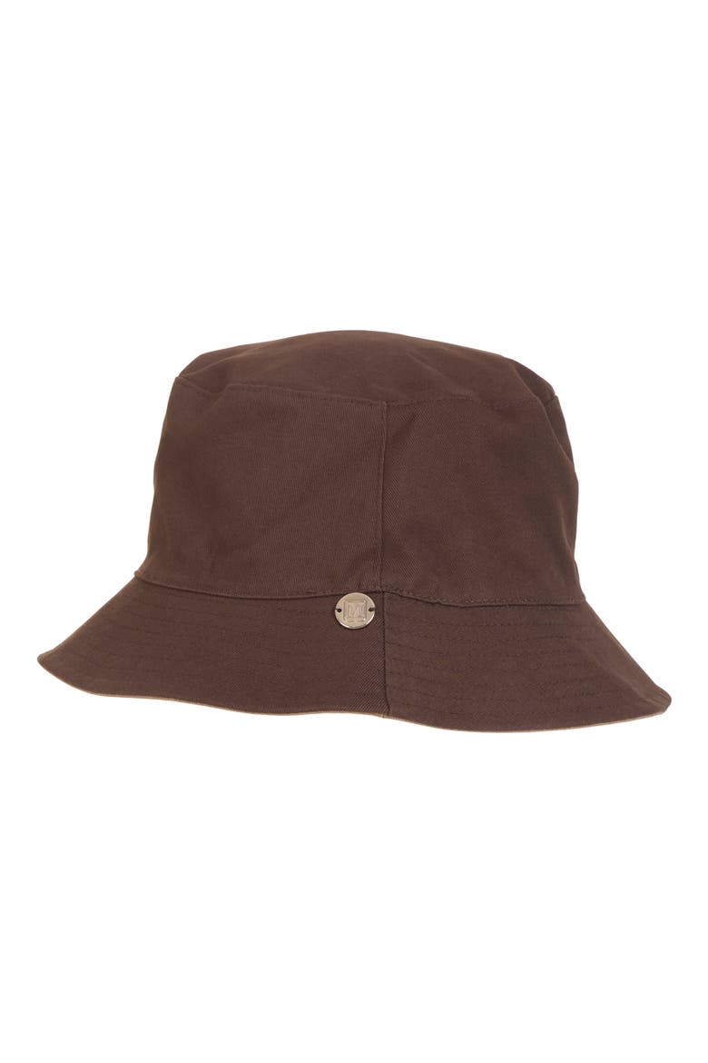 Reversible Cotton Bucket Hat, Alternate, color, BROWN