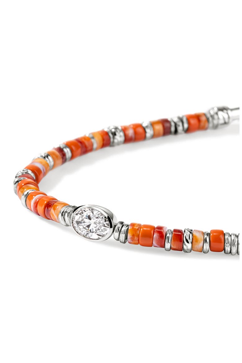 JH Lovestruck Diamond Heishi Bracelet, Alternate, color, ORANGE OYSTER SHELL