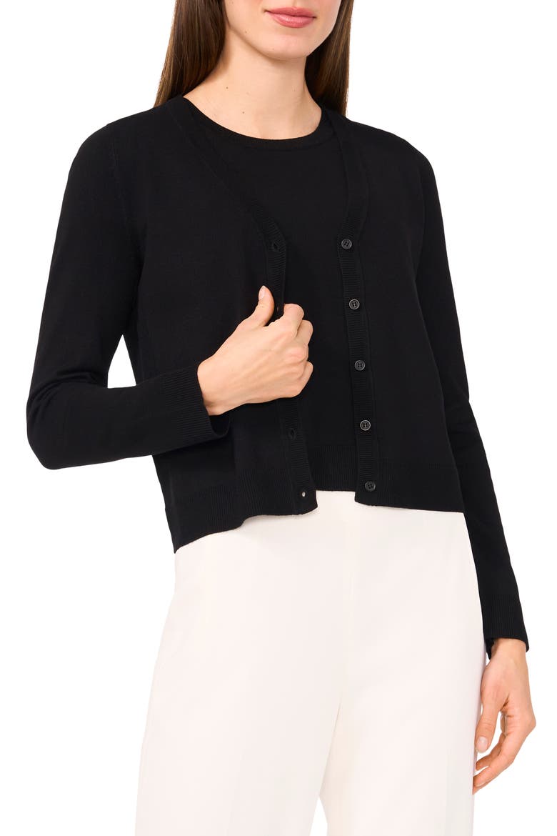 V-Neck Cardigan, Main, color, RICH BLACK