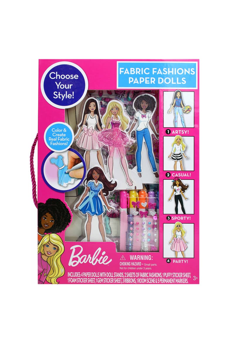 Fabric Fashions Paper Dolls,  Design Playset, 4 Dolls & Stands, Kids 3+, Main, color, Multicolored