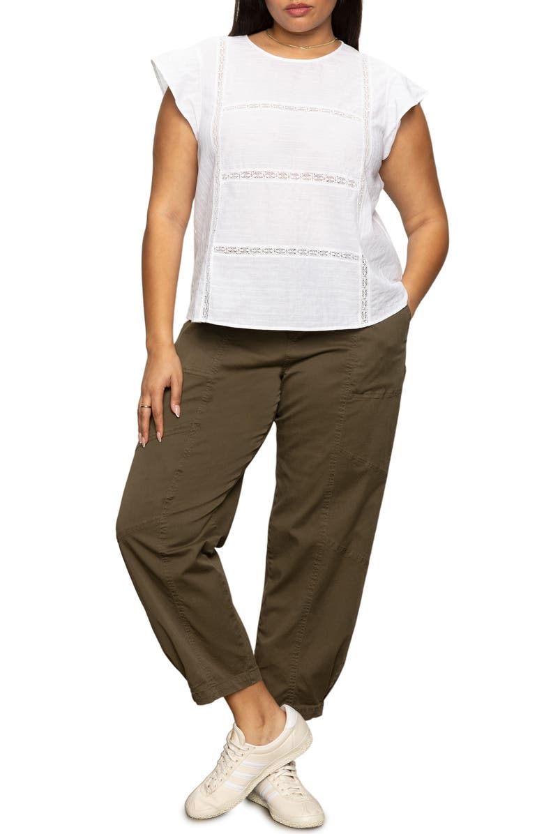 Sanctuary Ruffle Sleeve Top, Alternate, color, White