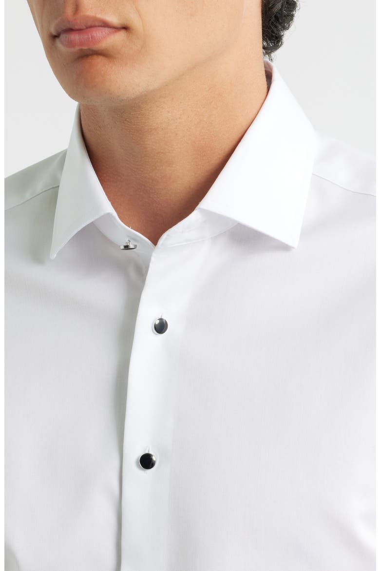 Luxury Black Tie Slim Fit Dress Shirt, Alternate, color, WHITE