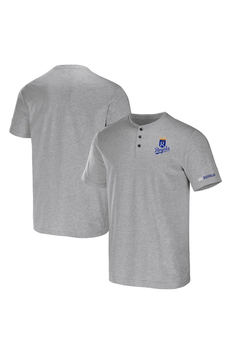 Darius Rucker Collection by Fanatics Men's Darius Rucker Collection by Fanatics Heather Gray Kansas City Royals Henley T-Shirt, Alternate, color, Heather Gray