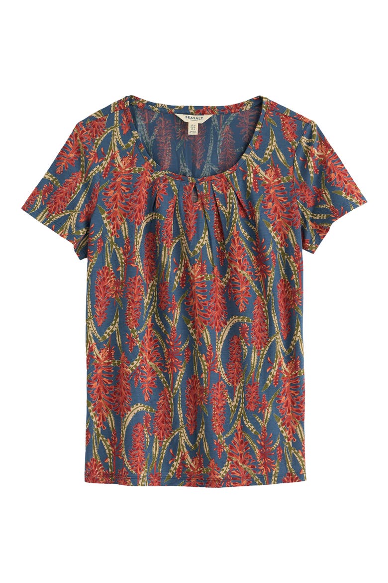 Appletree Floral Keyhole T-Shirt, Alternate, color, RED HOT POKER DUSK