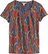 Seasalt Cornwall Appletree Floral Keyhole T-Shirt
