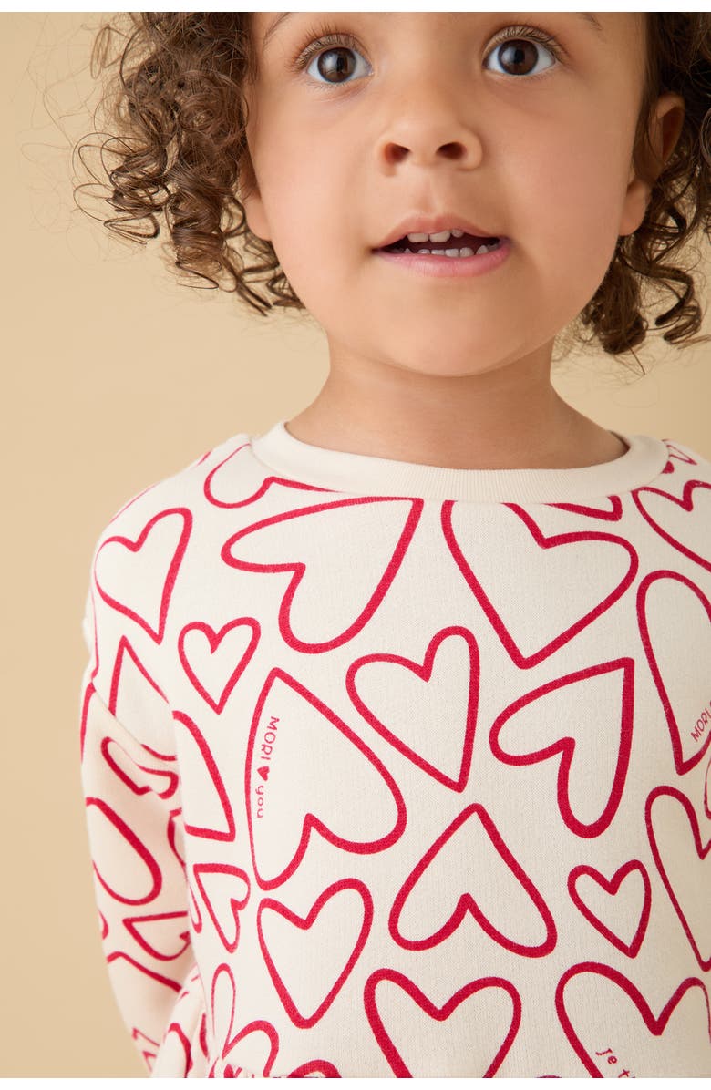 MORI Hearts Dress, Alternate, color, Cream & Red