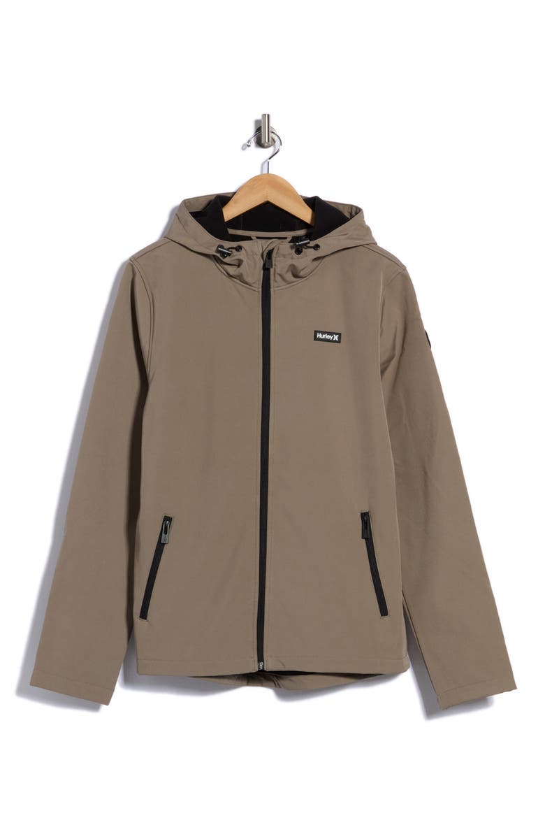 Hansen Hooded Soft Shell Jacket, Main, color, WARM ASH GREY