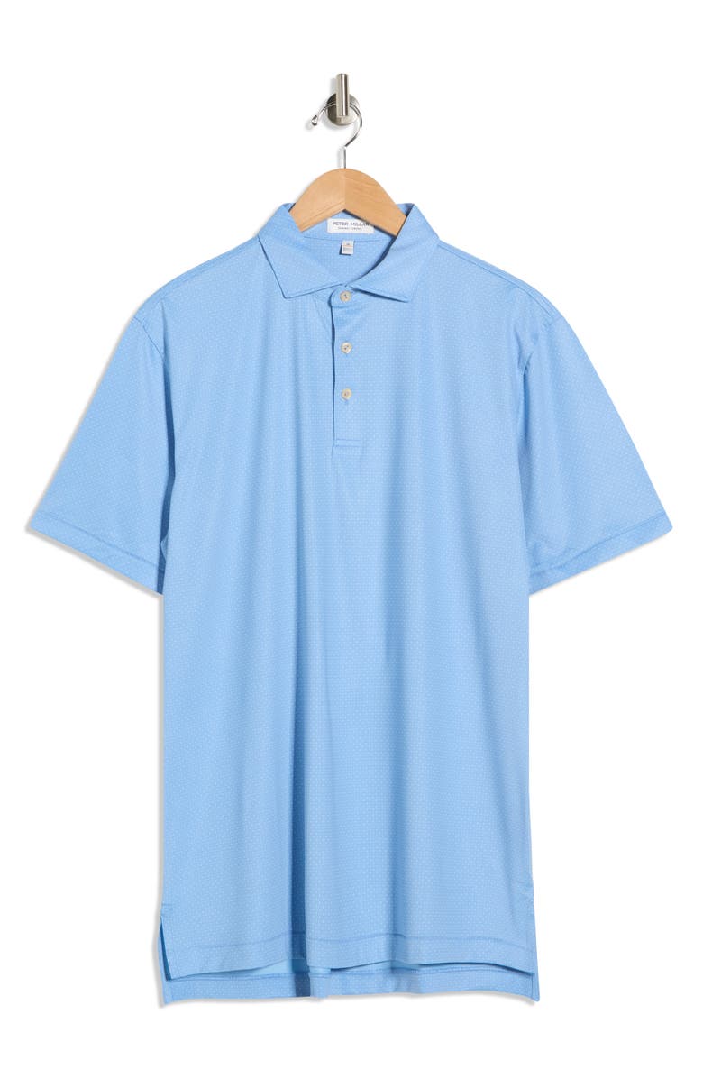 Peter Millar Tesseract Performance Jersey Polo, Main, color, Cottage Blue