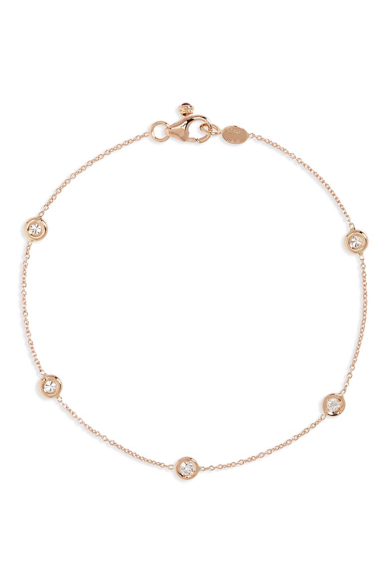Diamond Station Bracelet, Main, color, ROSE GOLD