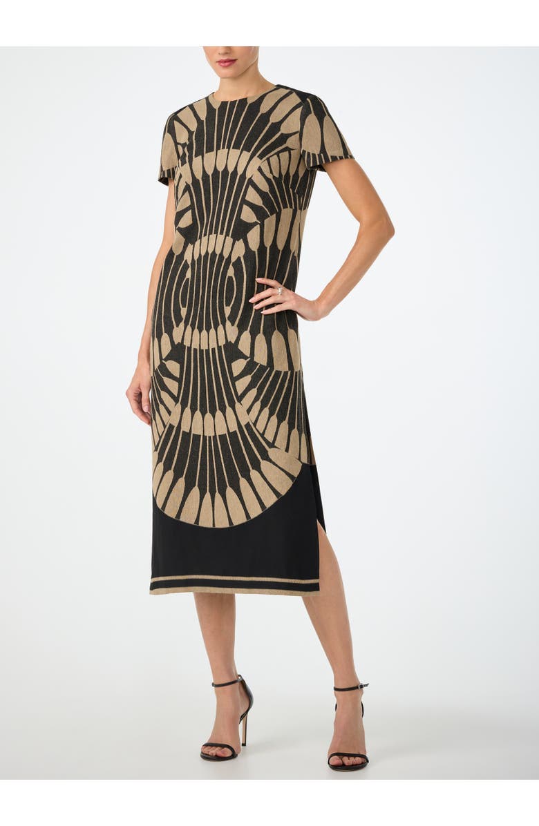 Trina Turk Sugarita Printed Midi T-Shirt Dress, Main, color, Black/Camel