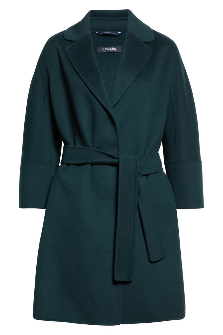 Arona Double Face Wool Belted Coat, Alternate, color, GREEN