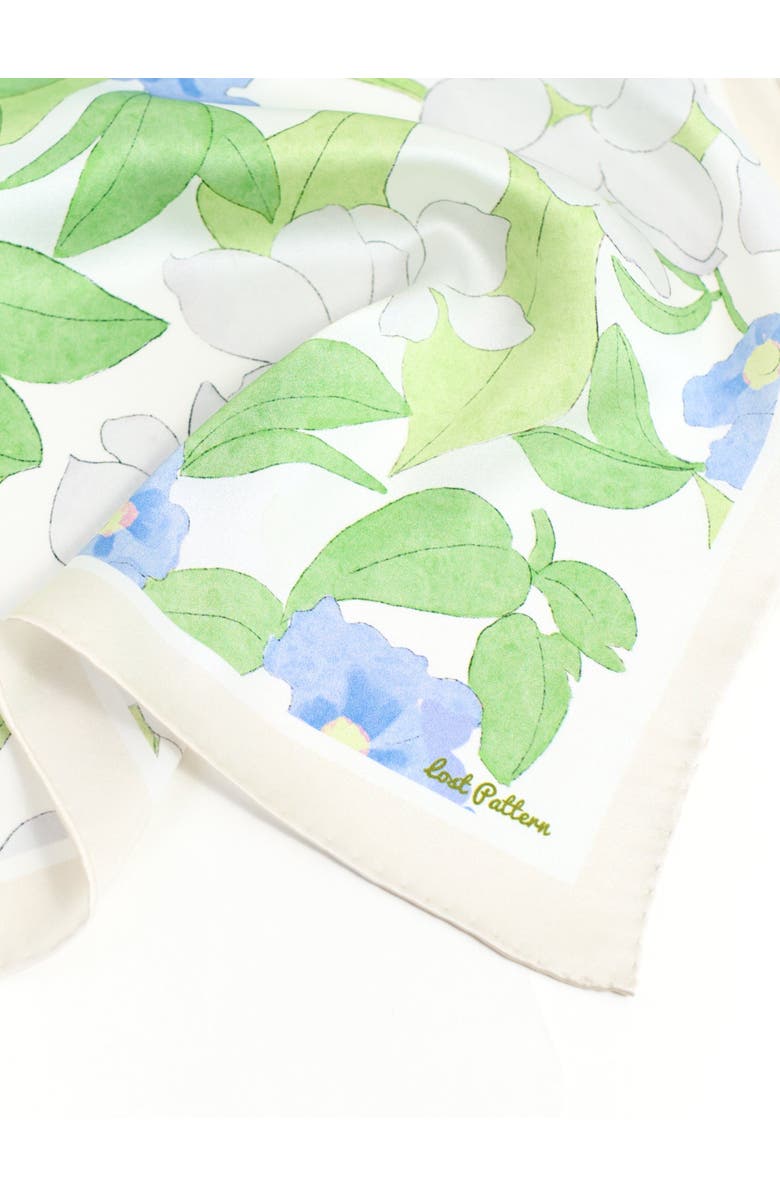 Lost Pattern "Rosebay" Silk Bandana Scarf, Alternate, color, 