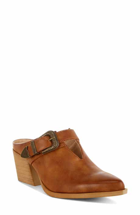 Holler Carved Buckle Mule