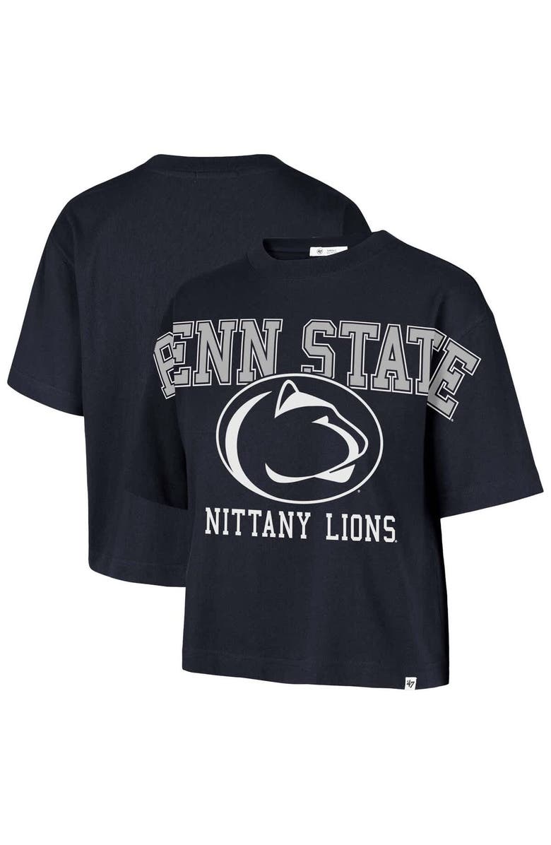 '47 Women's '47 Navy Penn State Nittany Lions Outreach City Relaxed Cropped T-Shirt, Main, color, Navy