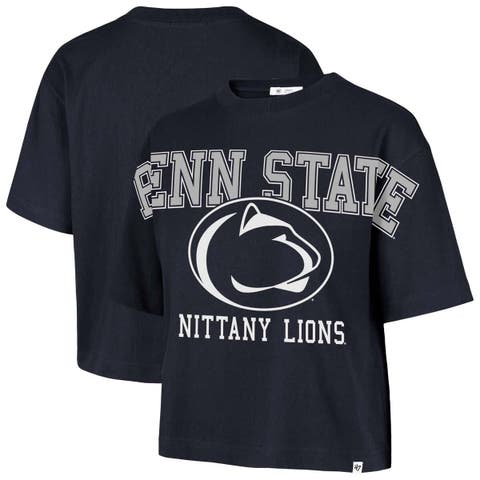 Women's '47 Navy Penn State Nittany Lions Outreach City Relaxed Cropped T-Shirt