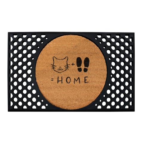 Convertible 27 X 43.5" Entrance Mat, Cat Feet & Home