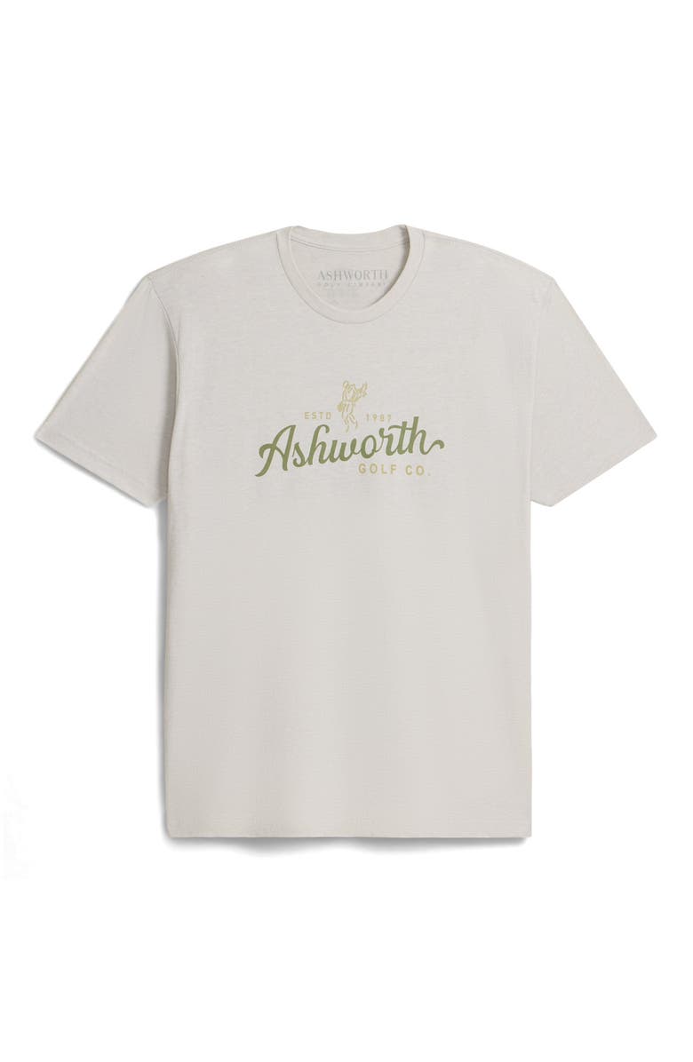 ASHWORTH GOLF Ashworth Script Tee, Alternate, color, Sand W/ Olive-Moss