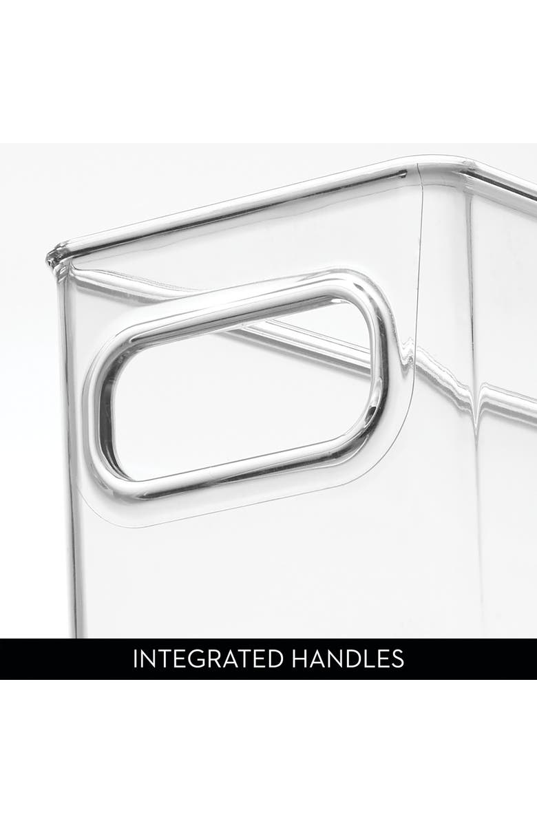iDesign Stackable Fridge Bin with Handles - Kitchen Bin for Pantry or Cabinets, Set of 6, Clear, Alternate, color, Clear