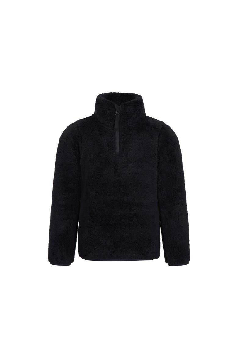 Childrens/Kids Teddy Half Zip Fleece Top, Main, color, Black