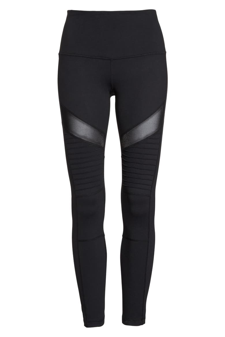 Autumn High Waist Moto Ankle Leggings, Alternate, color, BLACK