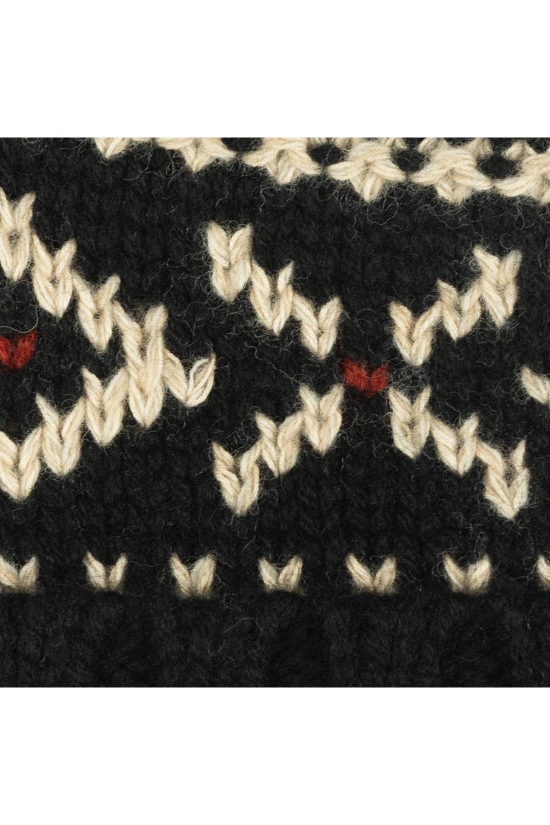 Holiday Pattern Beanie, Alternate, color, Black/Red/Cream