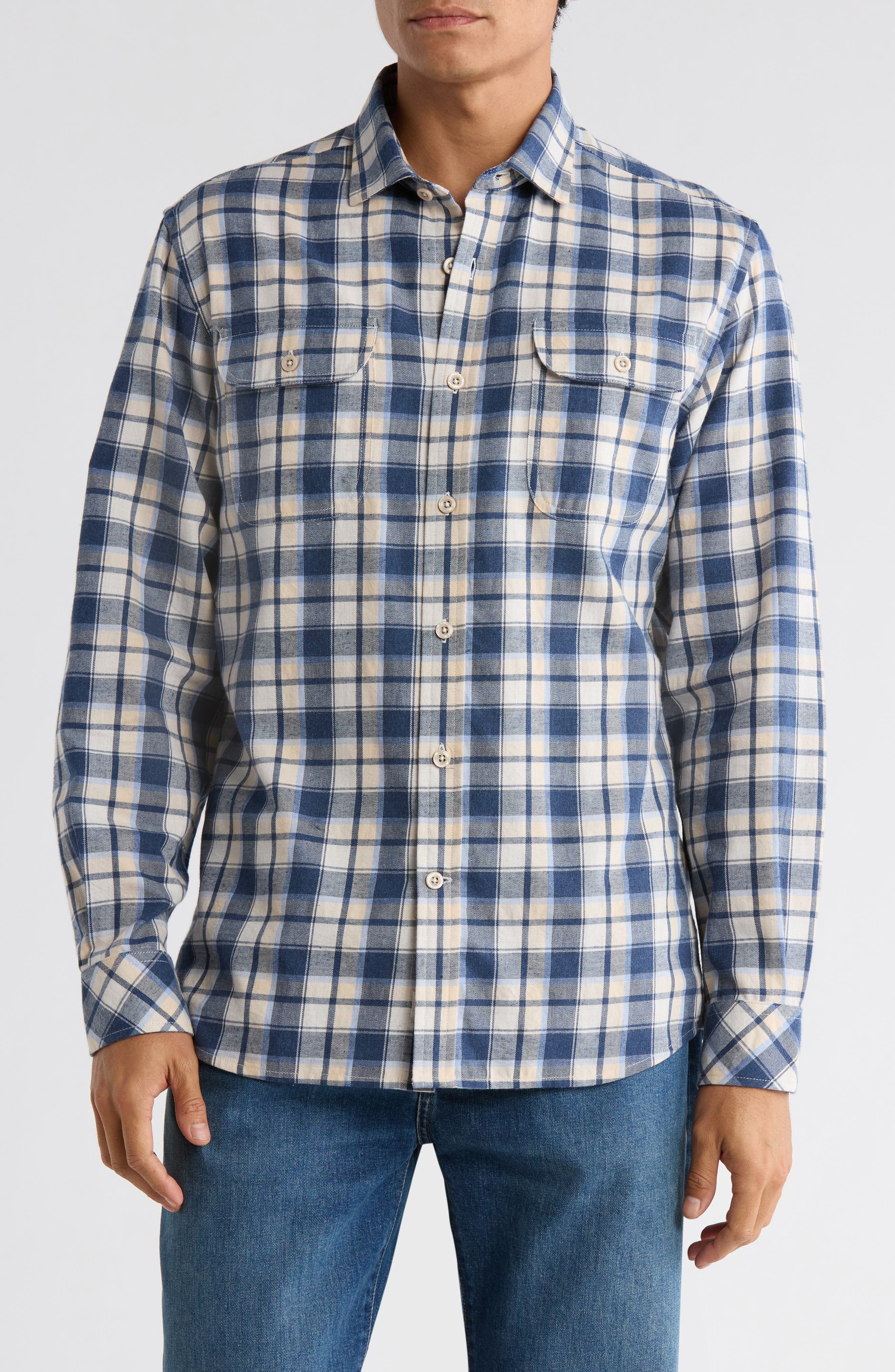 James Campbell Delmar Plaid Button-Up Shirt