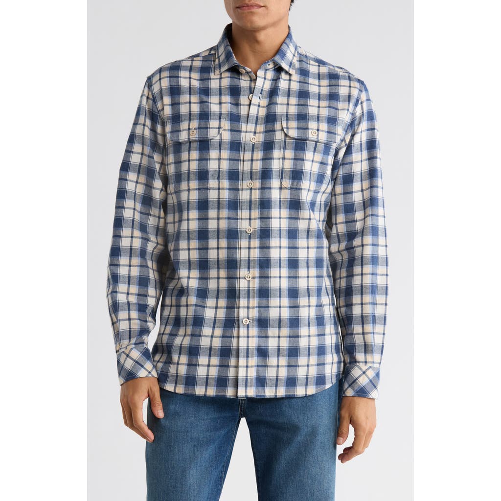 James Campbell Delmar Plaid Button-up Shirt In Blue