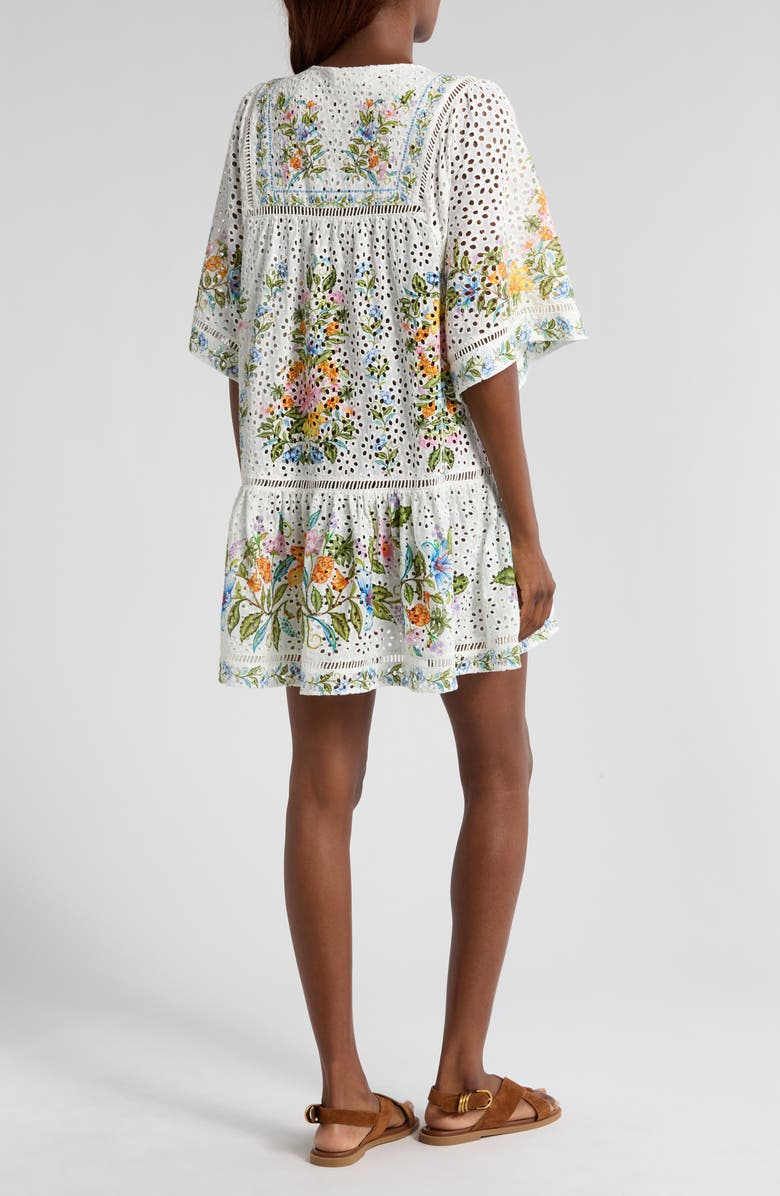 FARM Rio Sweet Bloom Bouquet Cotton Eyelet Cover-Up Minidress, Alternate, color, 