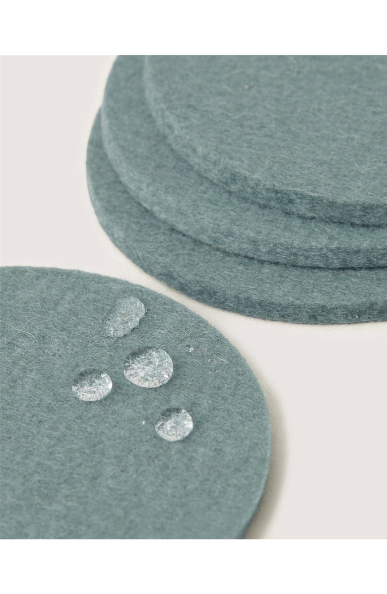 Graf Lantz Bierfilzl Merino Wool Round Coaster Solid 4 Pack, Alternate, color, Spruce