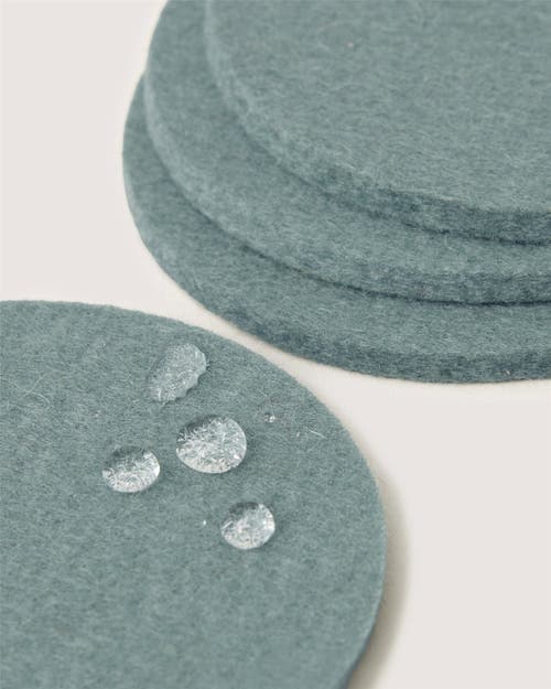 Graf & Lantz Graf Lantz Bierfilzl Merino Wool Round Coaster Solid 4 Pack In Green