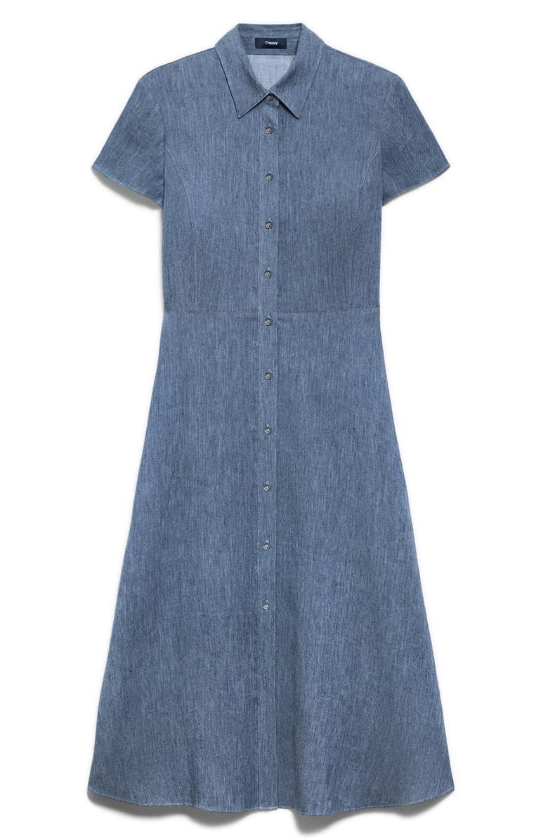 Theory Stretch Linen Blend Shirtdress, Alternate, color, Light Denim