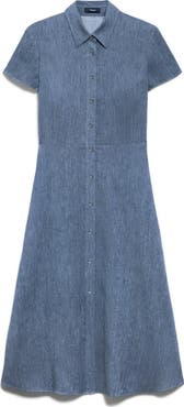 Theory Stretch Linen Blend Shirtdress