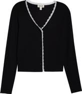 Open Edit Daydream Lace Trim Rib Button-Up Lounge Top