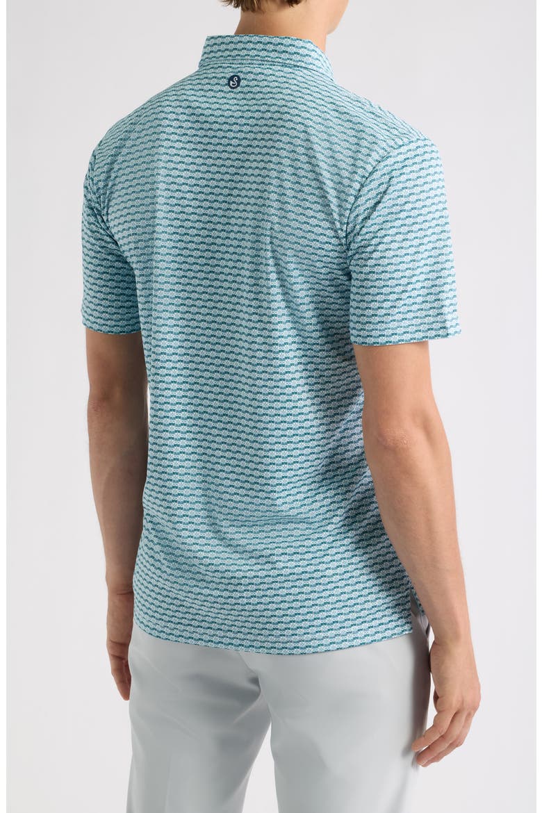 Valley Geo Print Performance Golf Polo, Alternate, color, SEAFOAM