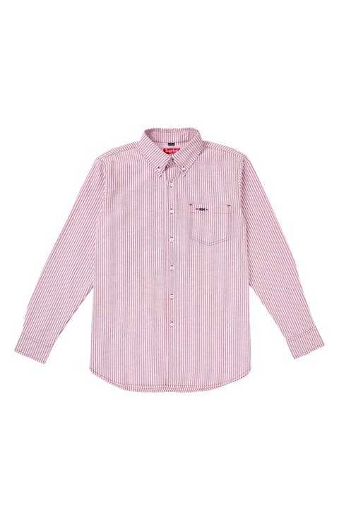 The Tournament Stripe Cotton Blend Button-Down Oxford Shirt