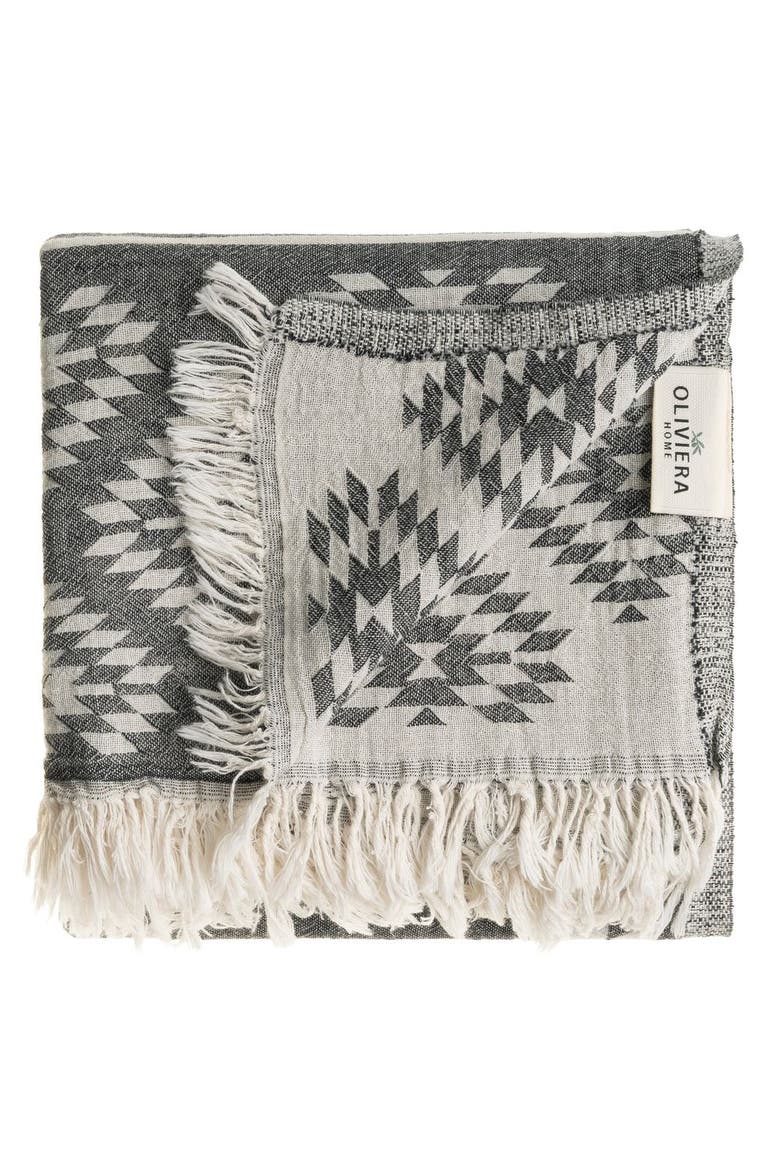Turkish Cotton Bath Towel, Alternate, color, Black
