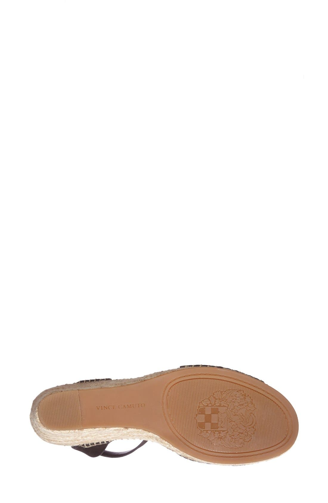 'Tagger' Espadrille Wedge Sandal, Alternate, color, BLACK