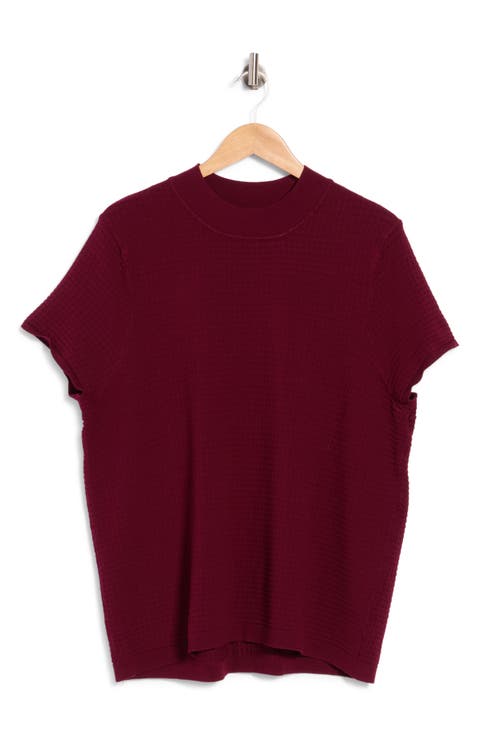 Short Sleeve Ribbed Sweater