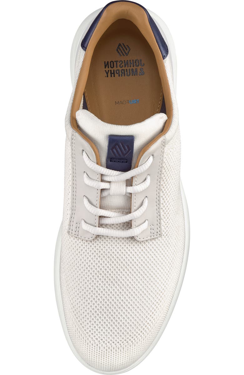 Johnston & Murphy Ackerson Knit Plain Toe Sneaker, Alternate, color, White Knit