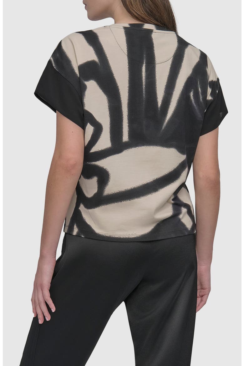 Print Cotton Blend Top, Alternate, color, FLORAL BLACK