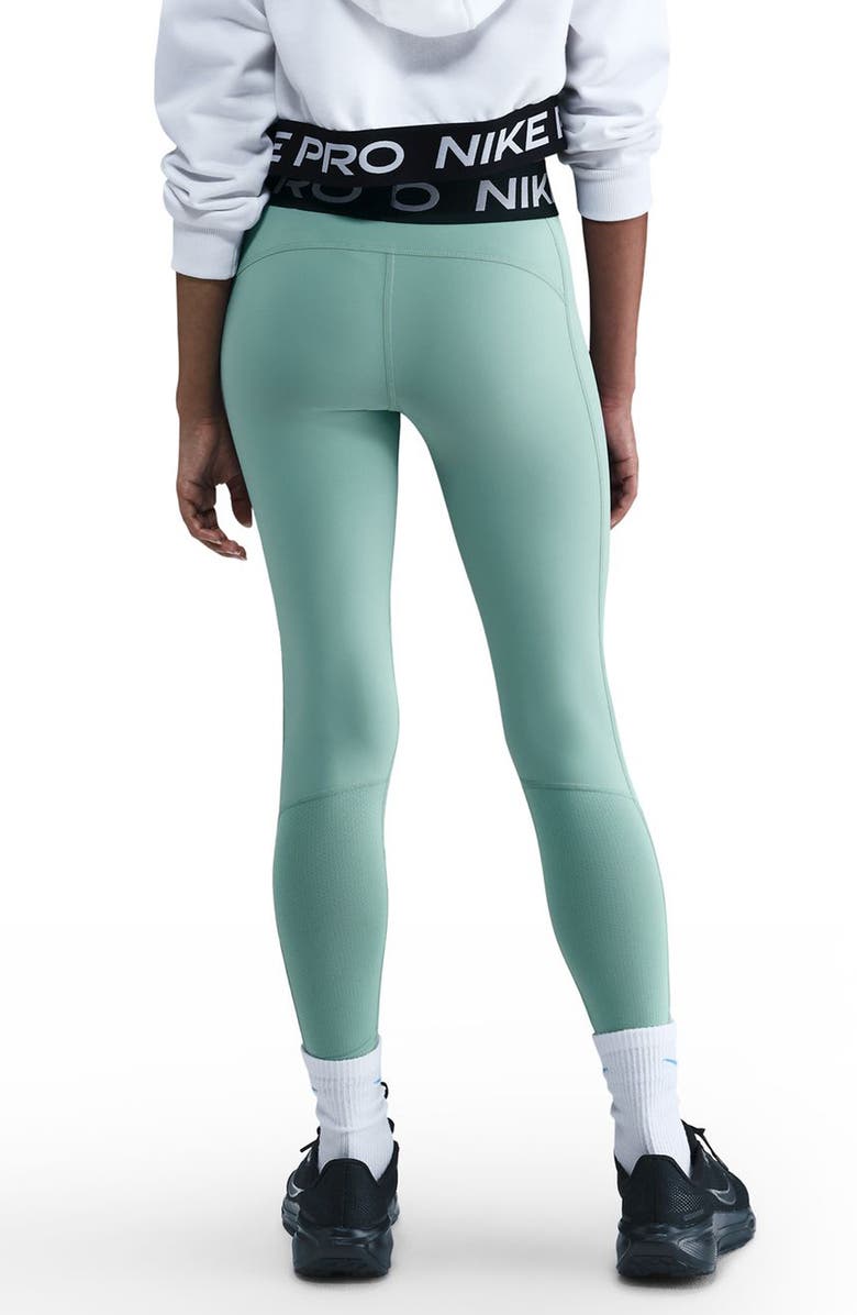 Nike Kids' Pro Mid Rise Leggings, Alternate, color, Cannon/ Black/ White