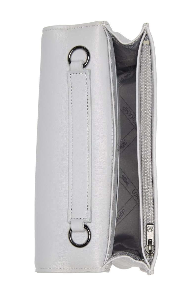 Longchamp Quilted Crossbody Wallet On a Chain, Alternate, color, Pearl