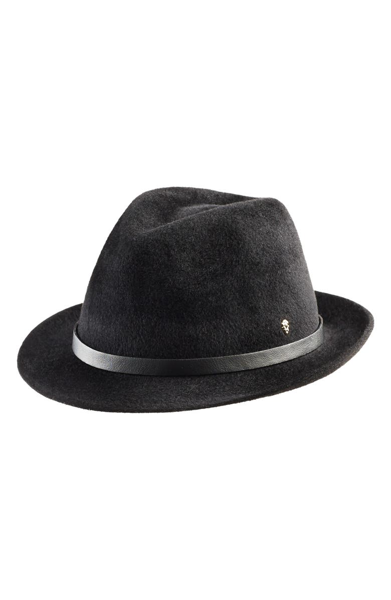 Helen Kaminski Karmen Short Brim Packable Fur Felt Fedora, Main, color,