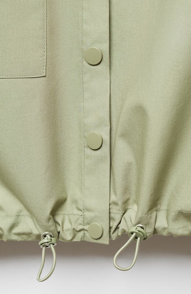 MANGO Drawcord Hem Cotton Snap-Up Shirt, Alternate, color, 