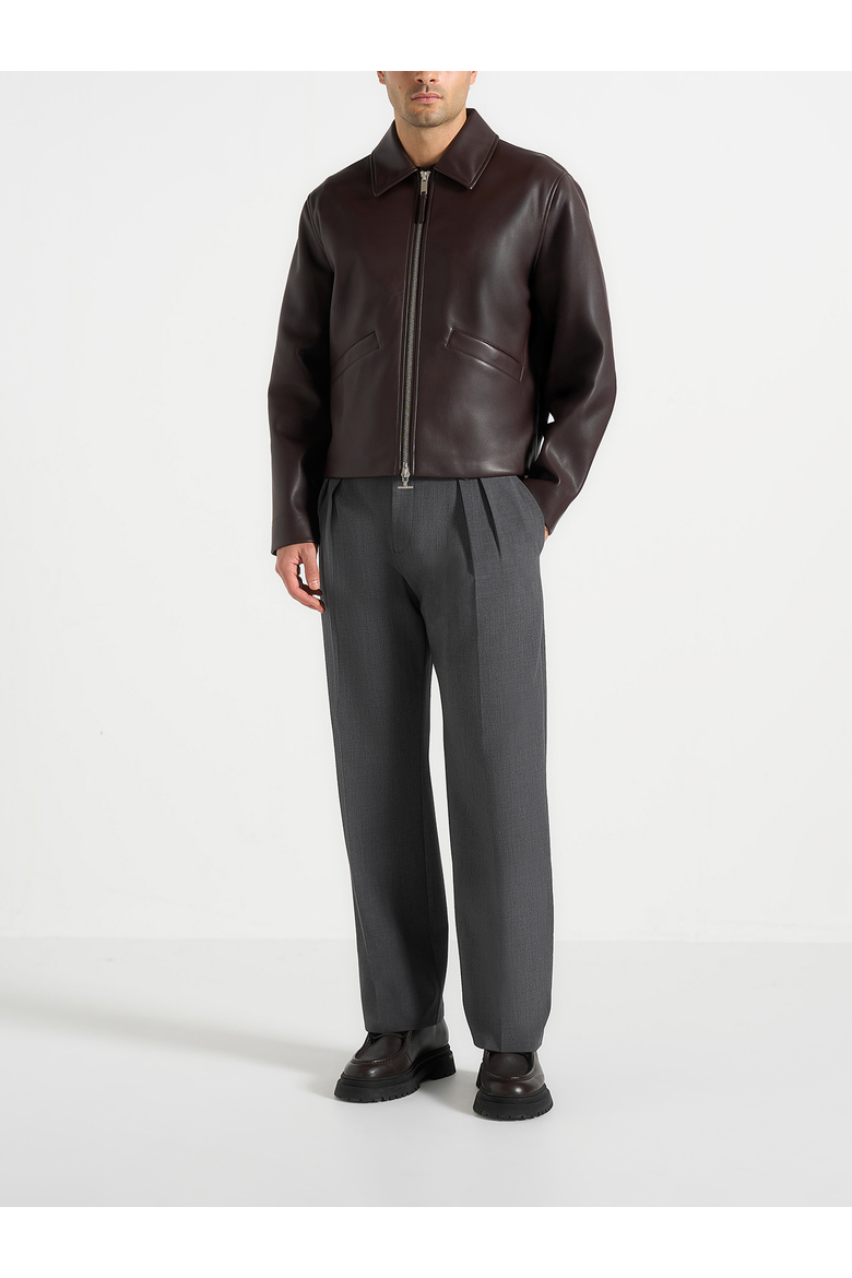 Pierre Straight Leg Pleat Front Trousers, Alternate, color, Grey