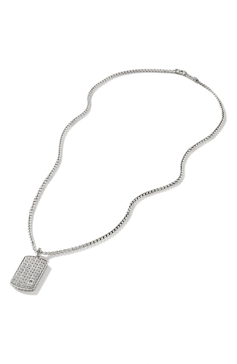 John Hardy Curb Chain Tag Necklace, Sterling Silver, Alternate, color, 